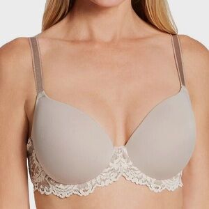 Wacoal Instant Icon Underwire Lace T-Shirt Bra Cafe Lait